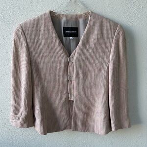 Vintage Giorgio Armani‎ Pink Taupe Cropped Blazer Size Women 38 Fits Size 4